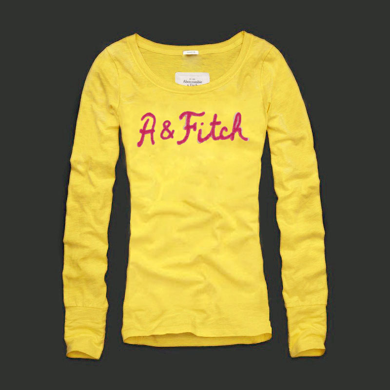 Abercrombie Fitch Mujeres De Cuello Redondo Largo Remera AF8144